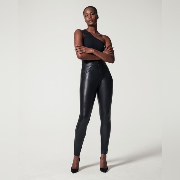 Spanx Leather-Like Ankle Skinny Pant Tall inseam black XL - Picture 3 of 7